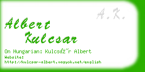 albert kulcsar business card